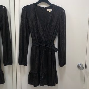 Micheal Kors “Sequined Ruffle Wray Dress”